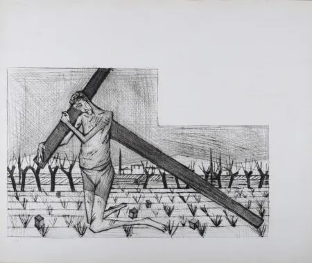 Eau-Forte Et Aquatinte Buffet - Le Portement de Croix, La Passion du Christ