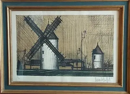 Lithographie Buffet - Les Moulins (1953)