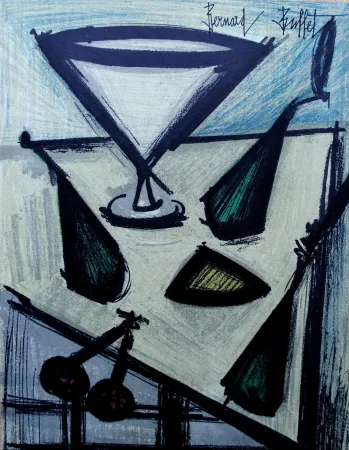 Lithographie Buffet - Nature morte aux fruits, 1967