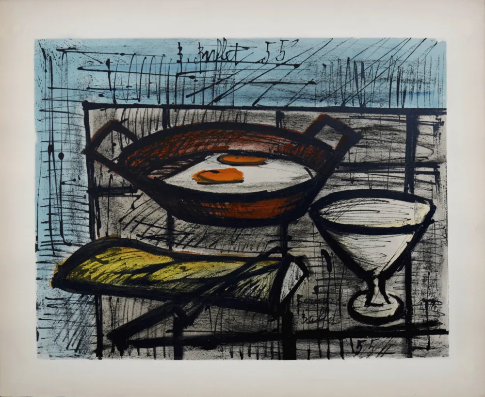 Lithographie Buffet - Nature morte aux oeufs, 1960 - Hand-numbered!