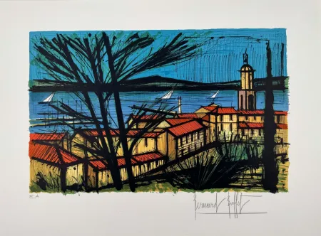 Lithographie Buffet - Panorama de Saint-Tropez 