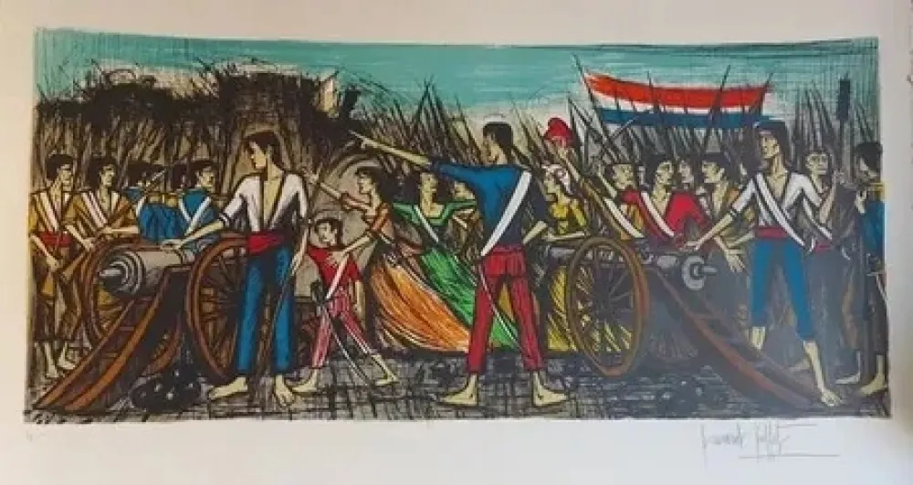 Lithographie Buffet - Prise de la bastille 1978
