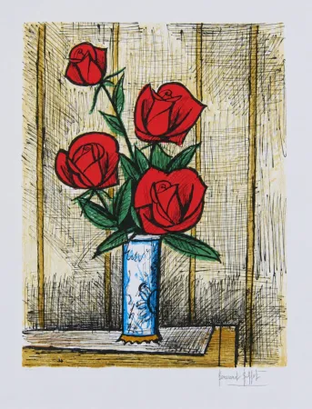 Lithographie Buffet - Roses