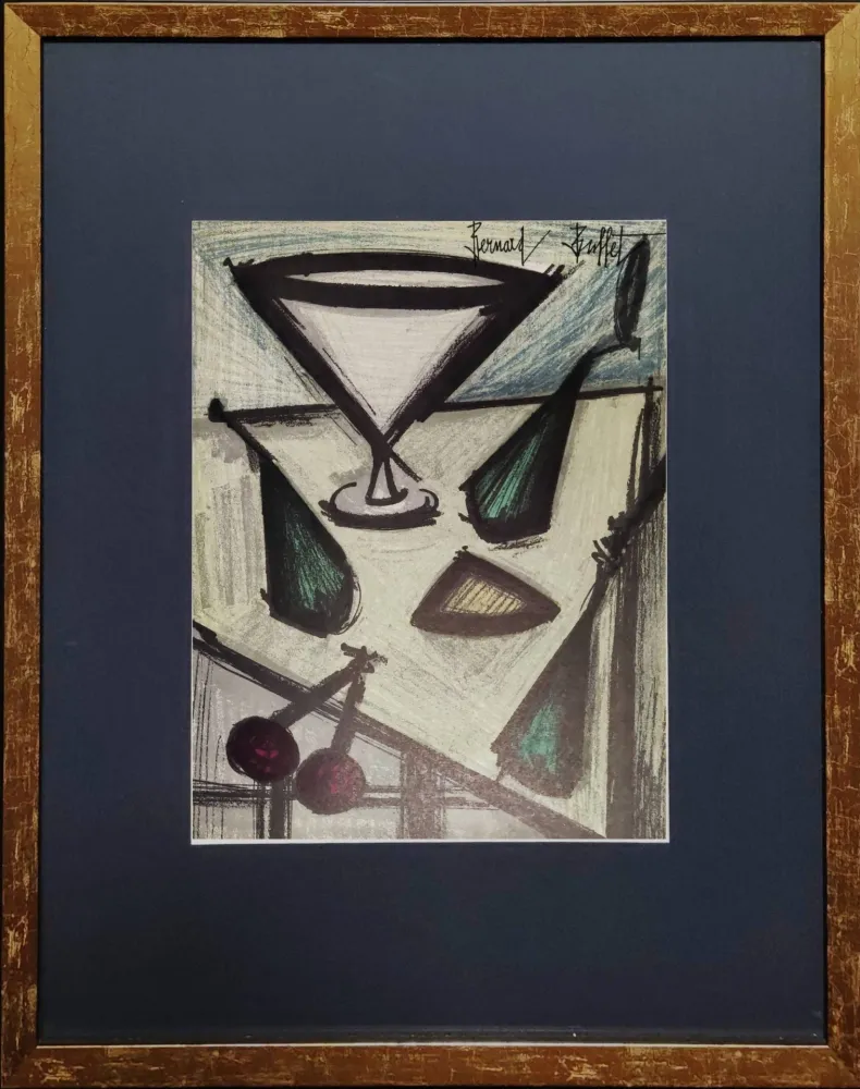 Lithographie Buffet - Still Life with a Glass