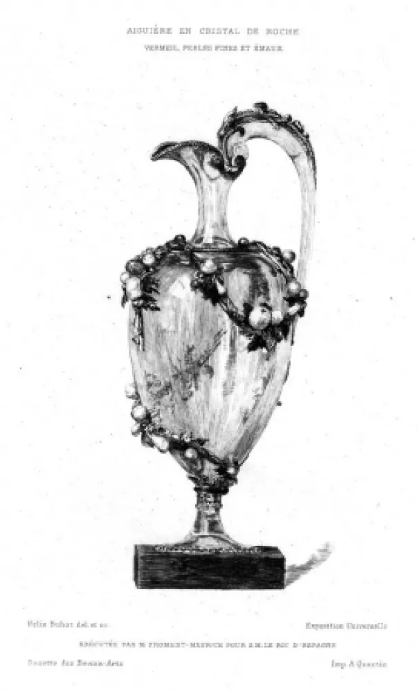 Gravure Buhot - Aiguière en cristal de roche