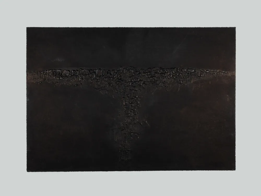 Eau-Forte Et Aquatinte Burri - Cretto Nero F