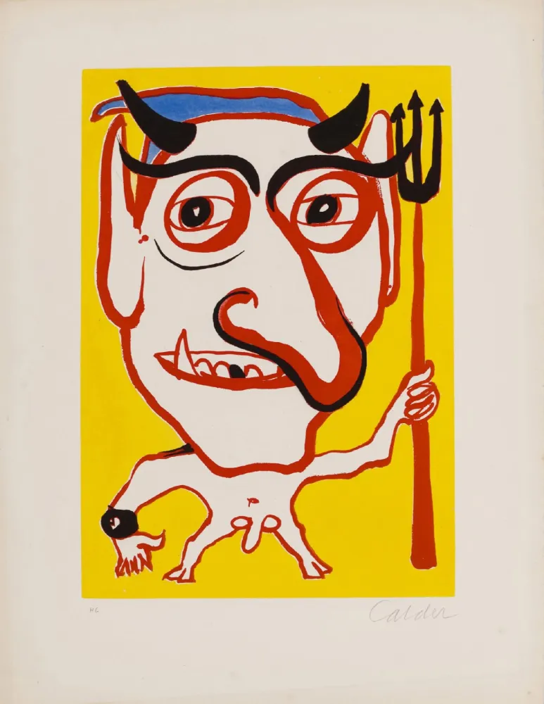 Aquatinte Calder - Le diable (portrait de Constantin Tacou)
