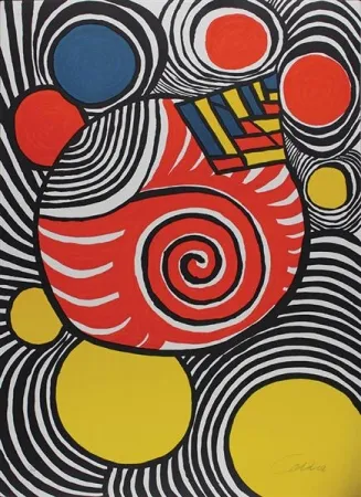 Lithographie Calder - Spiral and Pyramid