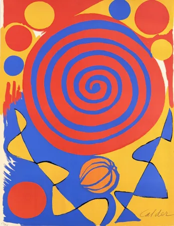 Lithographie Calder - Spiral with pumpkin