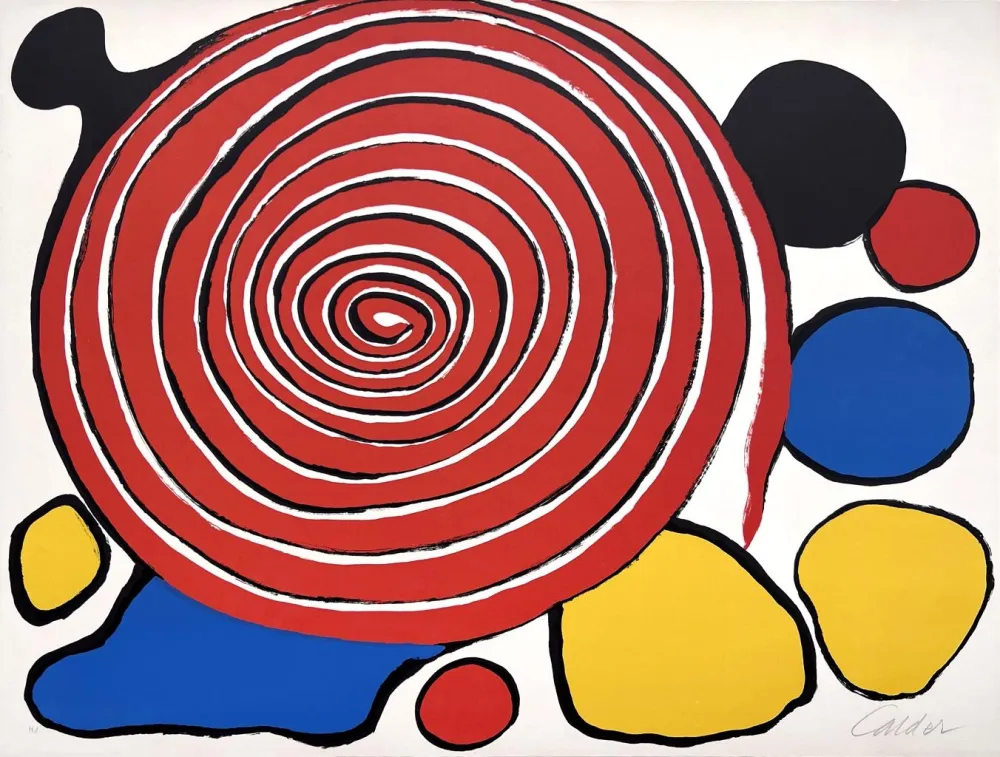 Lithographie Calder - Untitled (Red Spiral)