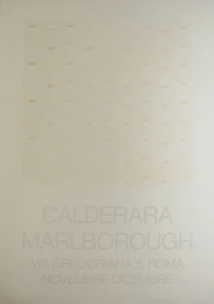 Sérigraphie Calderara - Marlborough (SIGNED silkscreen exhibition poster on fine paper)