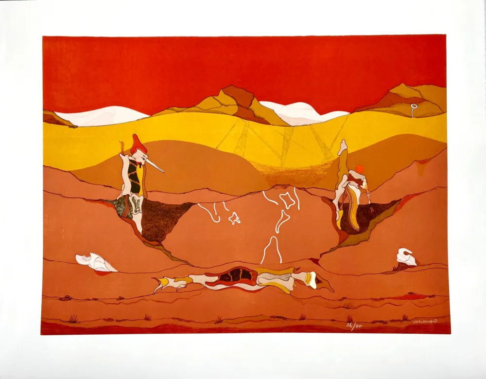 Lithographie Camacho  - Paysage