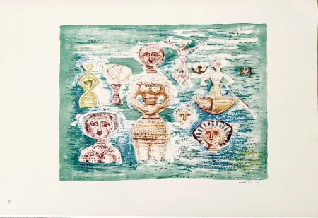 Lithographie Campigli (After) - Bagnanti