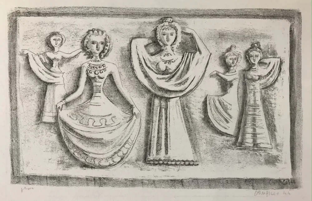 Lithographie Campigli - DANZE NOTTURNE