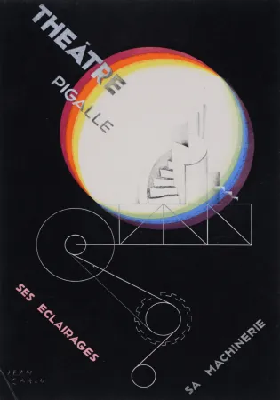 Lithographie Carlu - Théâtre Pigalle, ses éclairages, sa machinerie, c. 1929