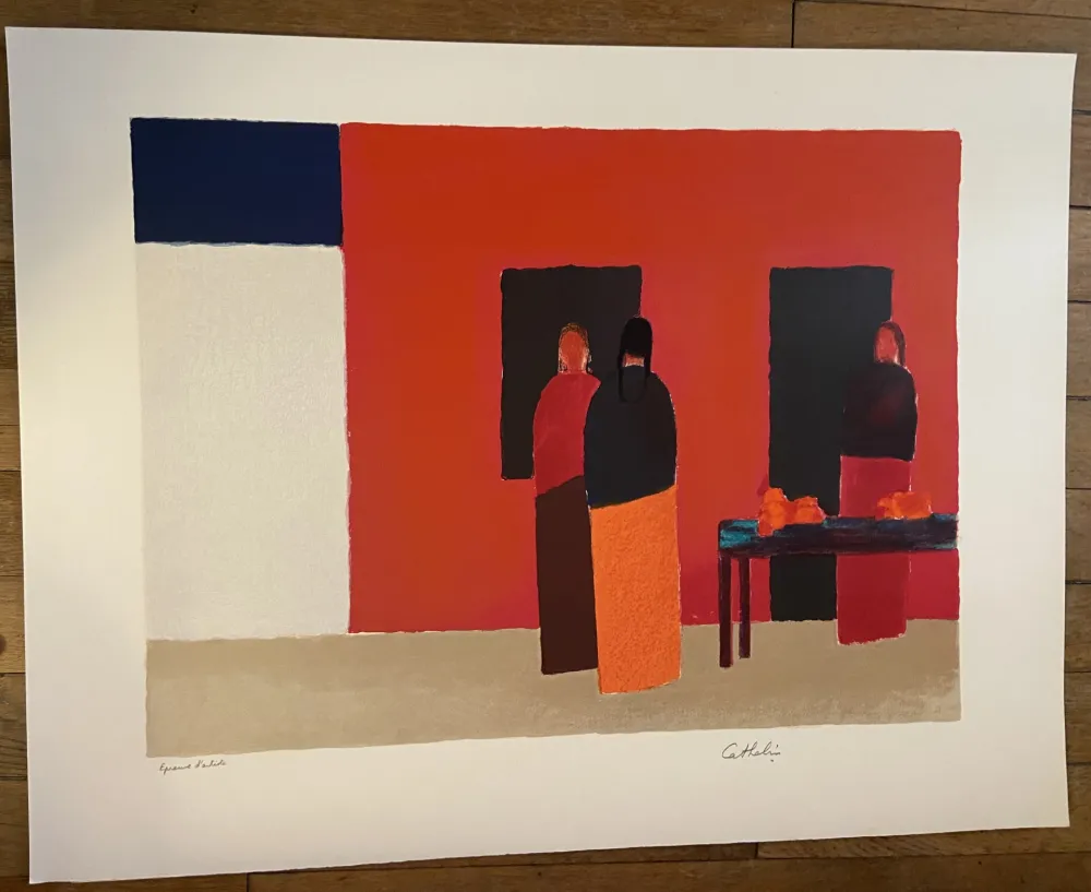 Lithographie Cathelin - RUE A PUERTO VALLARTA