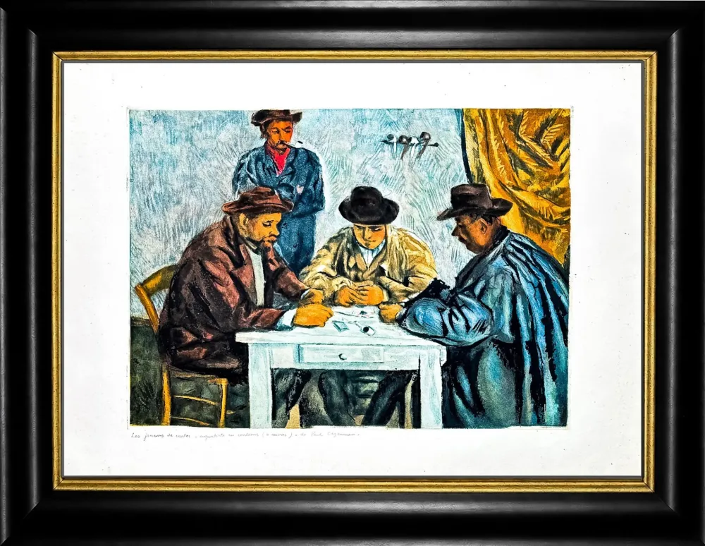 Aquatinte Cezanne - Les joueurs de cartes