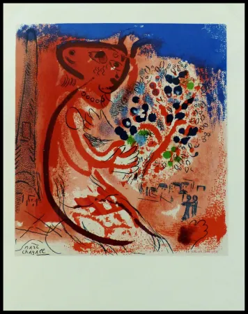 Lithographie Chagall (After) - LES AMOUREUX DU CHAMPS DE MARS