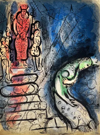 Lithographie Chagall - Ahasuerus Sends Vasthi Away