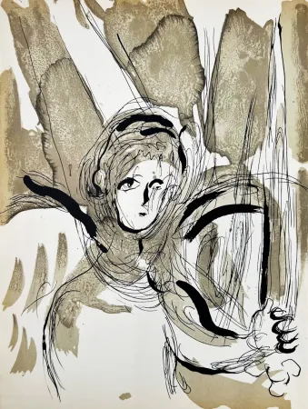 Lithographie Chagall - Angel with Sword