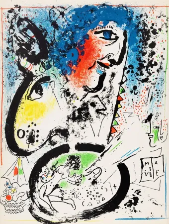 Lithographie Chagall - Auto-portrait