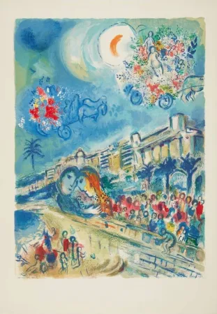Lithographie Chagall - Bataille de Fleurs (Carnaval of Flowers)