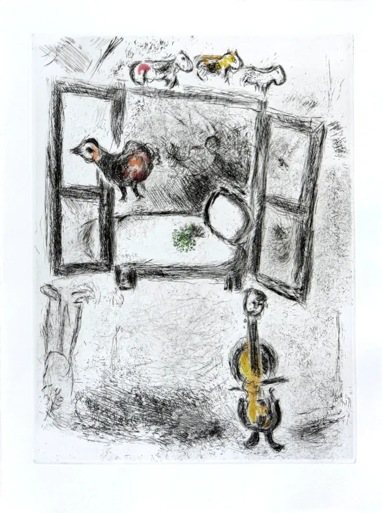 Eau-Forte Chagall - Celui qui dit les choses sans rien dire, Planche II
