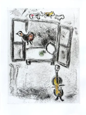 Eau-Forte Chagall - Celui qui dit les choses sans rien dire, Planche II
