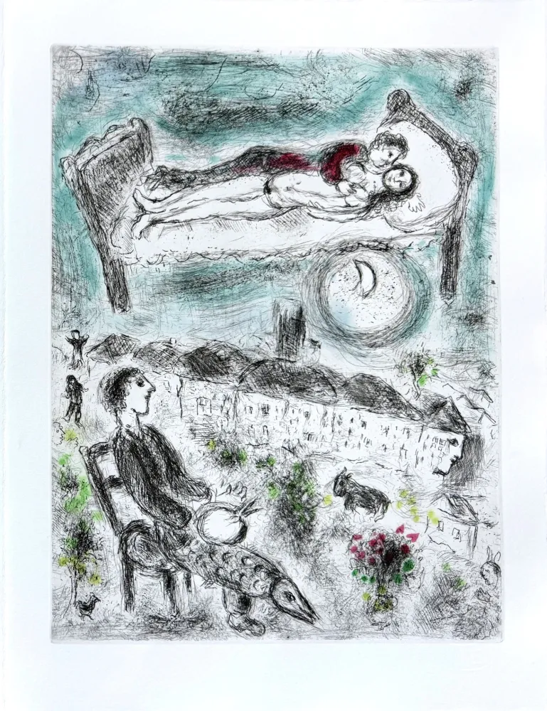 Eau-Forte Chagall - Celui qui dit les choses sans rien dire, Planche III