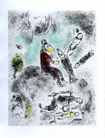 Eau-Forte Chagall - Celui qui dit les choses sans rien dire, Planche IV