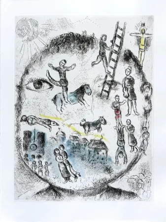 Eau-Forte Chagall - Celui qui dit les choses sans rien dire, Planche V