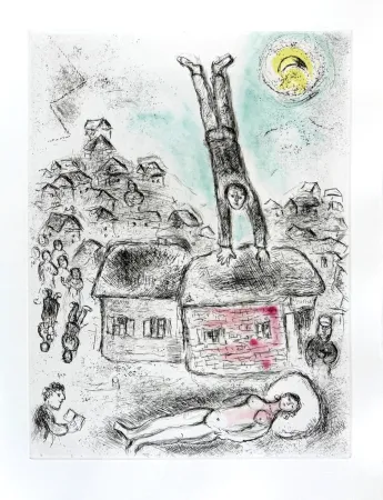 Eau-Forte Chagall - Celui qui dit les choses sans rien dire, Planche X