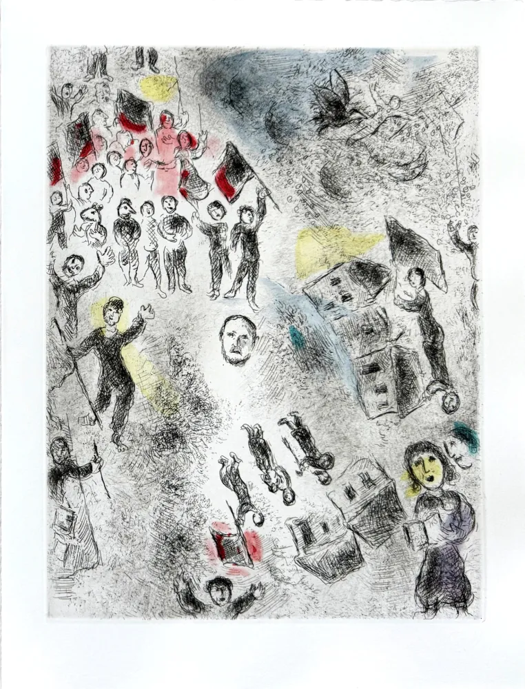 Eau-Forte Chagall - Celui qui dit les choses sans rien dire, Planche XI