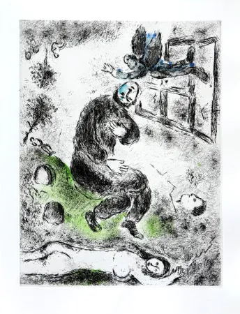Eau-Forte Chagall - Celui qui dit les choses sans rien dire, Planche XII