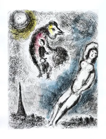 Eau-Forte Chagall - Celui qui dit les choses sans rien dire, Planche XIV