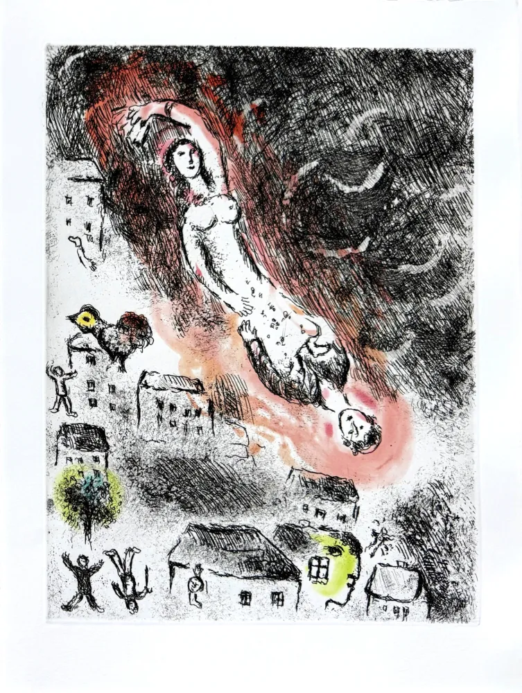 Eau-Forte Chagall - Celui qui dit les choses sans rien dire, Planche XV