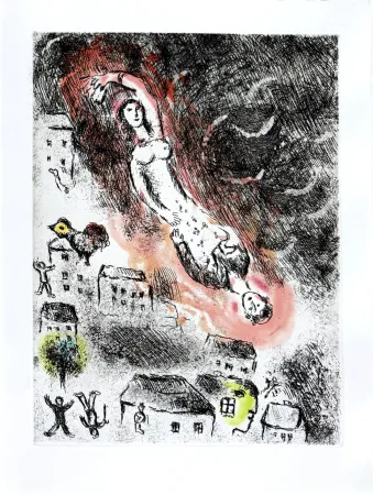 Eau-Forte Chagall - Celui qui dit les choses sans rien dire, Planche XV