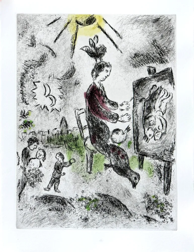 Eau-Forte Chagall - Celui qui dit les choses sans rien dire, Planche XVI