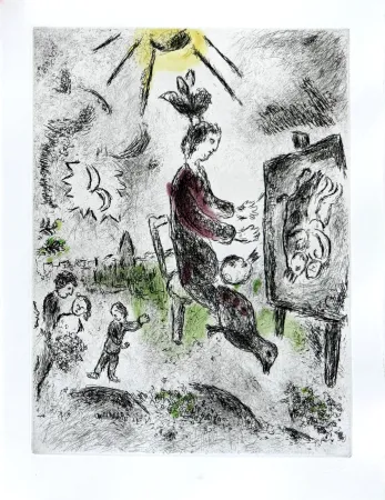 Eau-Forte Chagall - Celui qui dit les choses sans rien dire, Planche XVI