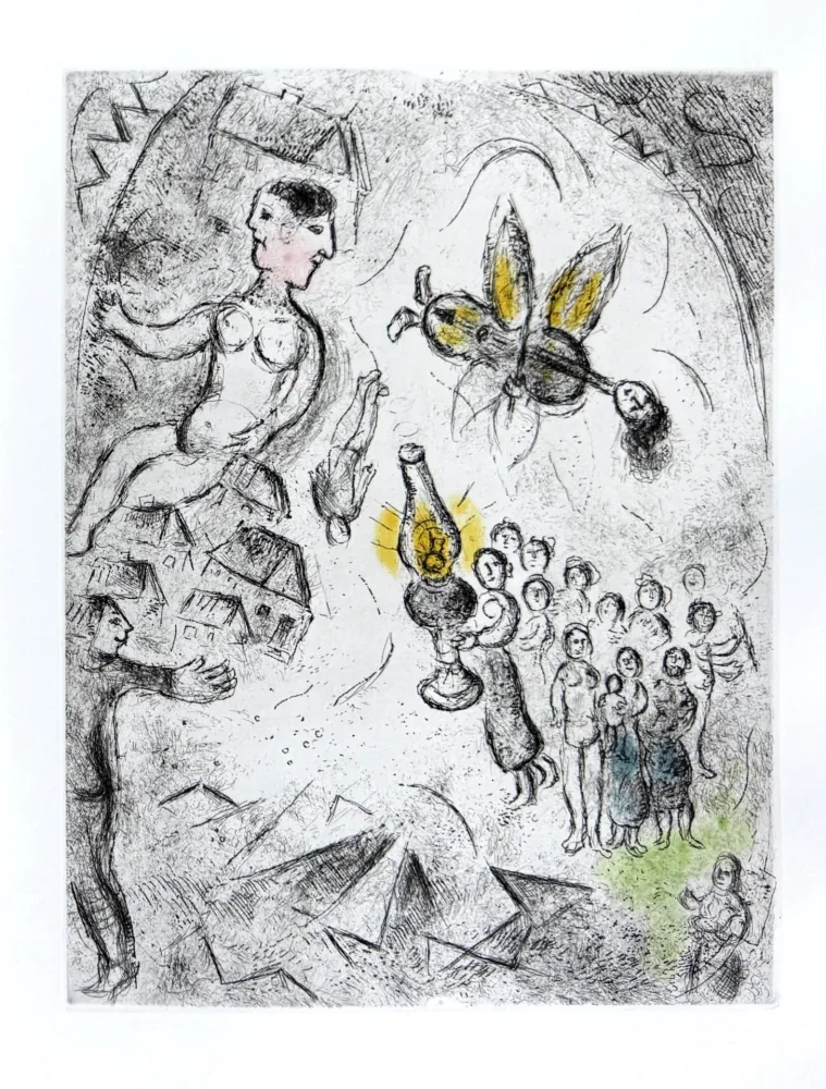 Eau-Forte Et Aquatinte Chagall - Celui qui dit les choses sans rien dire, Planche XVIII