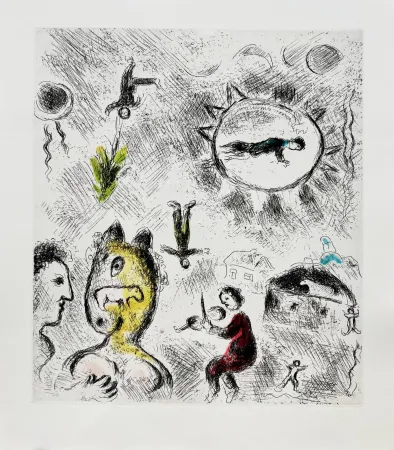 Eau-Forte Et Aquatinte Chagall - Celui qui dit les choses sans rien dire, Planche XXV