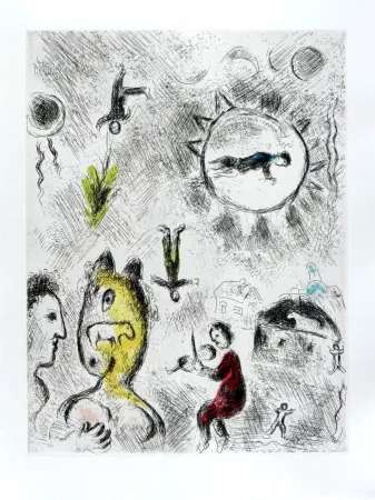 Eau-Forte Et Aquatinte Chagall - Celui qui dit les choses sans rien dire, Planche XXV