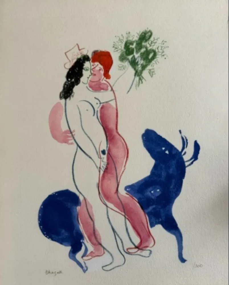 Lithographie Chagall - Colour Amour, La Bette Bleu
