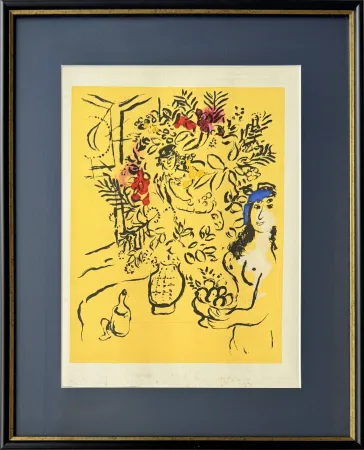 Lithographie Chagall - Cover for Menu (trial proof)