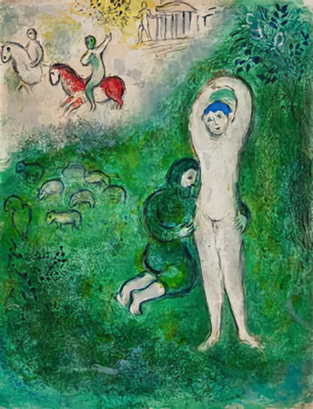 Lithographie Chagall - Daphnis et Gnathon