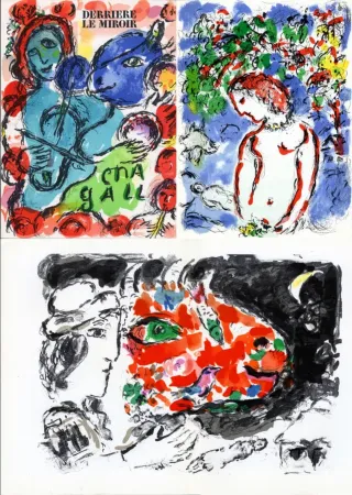Livre Illustré Chagall - Derrière Le Miroir n° 198 - CHAGALL. 3 LITHOGRAPHIES ORIGINALES. Exemplaire signé par Chagall et Aragon (1972)
