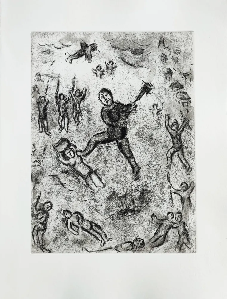 Eau-Forte Chagall - Et sur la terre
