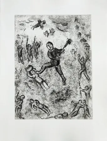 Eau-Forte Chagall - Et sur la terre