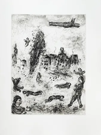 Eau-Forte Chagall - Et sur la terre