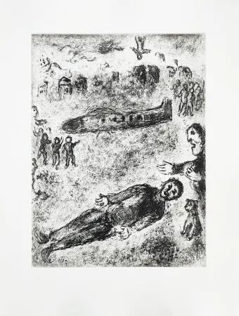 Eau-Forte Chagall - Et sur la terre